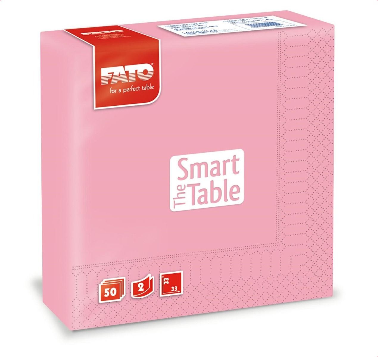 Serwetki 33x33 2W różowe FATO Smart Table, op. 50 sztuk