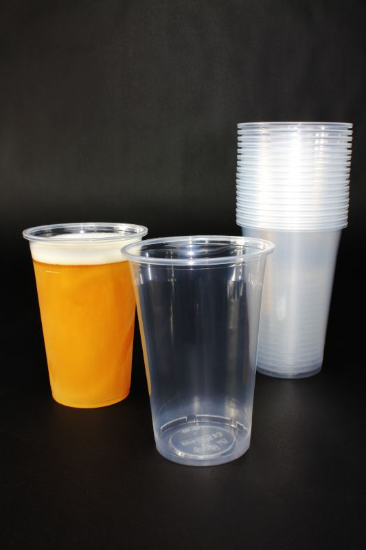 Kubek PP do piwa 0,4l PREMIUM transparentny, gładki bez uskoku śr.95mm op. 50 sztuk