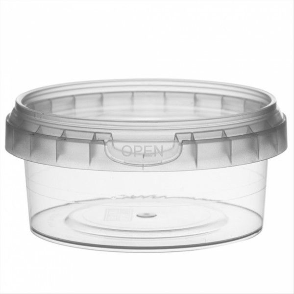 Pojemnik PP okrągły 180ml z pokrywką fi.9,5x4,4cm transparent, op. 504 kpl.