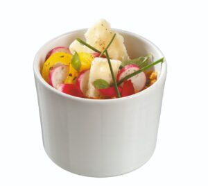 Finger food porcelana pucharek okrągły Biały