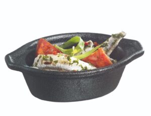 Finger food porcelana pucharek owalny brytfanna Czarny