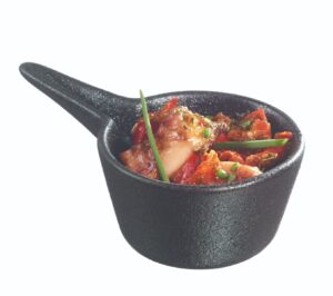 Finger food porcelana pucharek okrągły z uchwytem Czarny