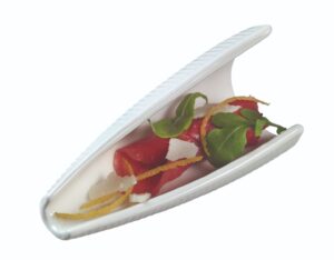 Finger food porcelana talerzyk owalny Biały