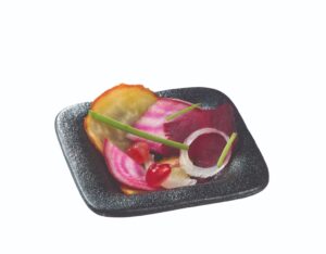 Finger food porcelana talerzyk kwadratowy Czarny